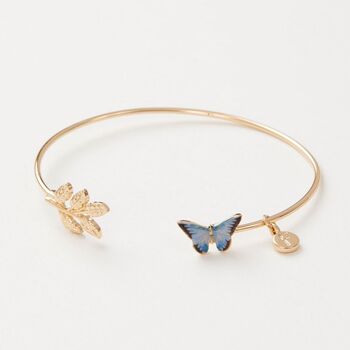 Enamel Blue Butterfly Bangle, 2 of 7