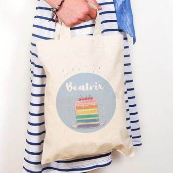 Rainbow Cake Personalised Party Bag, 2 of 2