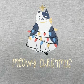 Meowy Christmas Cat Jumper For Ladies, 2 of 2