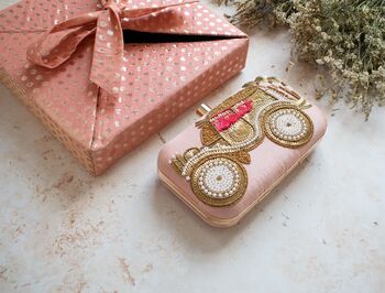 Peach Pink Baraat Car Clutch, 6 of 6