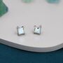 Princess Cut Ab Crystal Stud Earrings, thumbnail 11 of 11