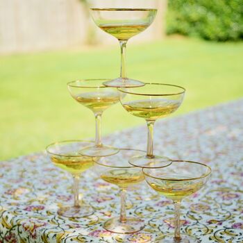 Pair Of Retro Pink Champagne Glasses, 6 of 7