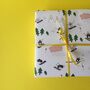 Penguin And Shark Go Skiing Christmas Wrapping Paper, thumbnail 1 of 3