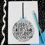Daddy's First Christmas Son Bauble Card, thumbnail 1 of 5