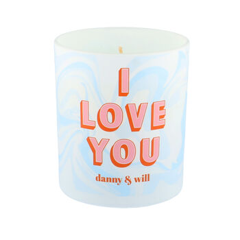 Personalised I Love You Scented Natural Wax Candle, 3 of 7