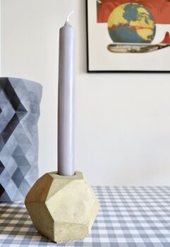 Sustainable Concrete Geometric Chunky Candle Holder, 7 of 12