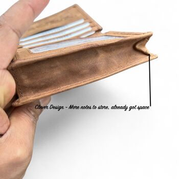 Tan Hunter Leather Wallet Personalised Zipper Gift For Him, 6 of 8