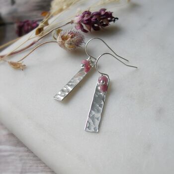 Pink Tourmaline Long Earrings, 2 of 5