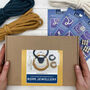 Macrame Kit, Rope Jewellery, Yellow, Navy And White, thumbnail 3 of 10