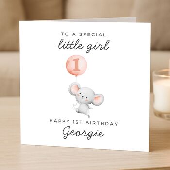 Personalised 1st Birthday Card For Special Little Girl, 2 of 7