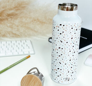 Terrazzo Thermal Water Bottle With Bamboo Lid, 3 of 8
