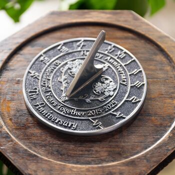 10th Tin Anniversary Sundial Gift Celebration Present, 9 of 10