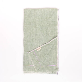 Linen Scarf, Sage And Lilac, 2 of 3