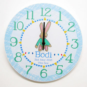Personalised Wall Clock For New Baby, 3 of 7