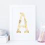 Personalised Gold Foil Floral Letter Baby Nursery, thumbnail 1 of 3