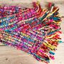 Large Rainbow Hand Loomed Soft Chunky Throw Blanket, thumbnail 3 of 11