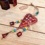 Hand Painted Red Heart Wind Chime Bell With Beads, thumbnail 7 of 10