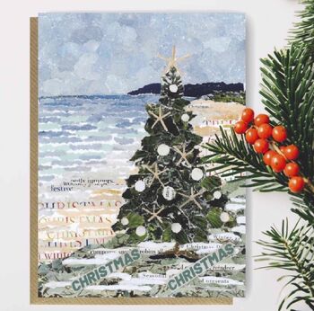 Christmas Tree On The Beach Card, 2 of 4