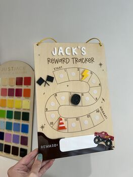 Personalised Kids Reward / Behaviour Chart Tracker Monster Trucks, 2 of 4