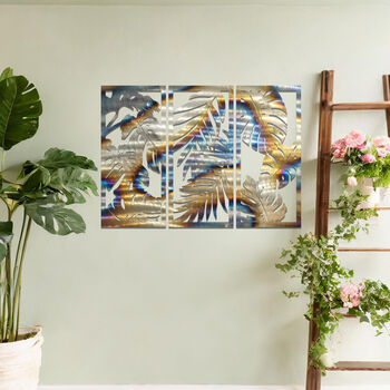 Contemporary Metal Tropical Leaf Wall Art For Modern Living Room Decor, 4 of 10