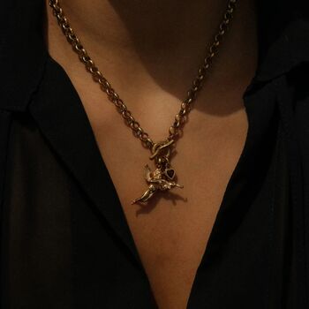 Angel Cherub Pendant Necklace Garnet, 8 of 11