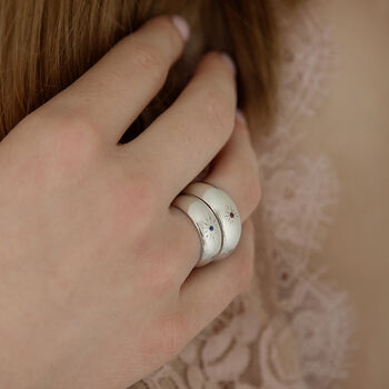 Personalised Siver And Gemstone Sunburst Ring, 3 of 7