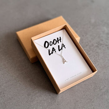 Oooh La La Sterling Silver Eiffel Tower Necklace – Parisian Gift For Her, 6 of 6