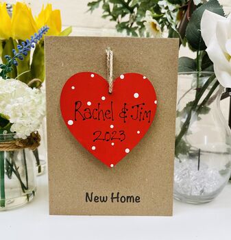 New Home Heart Wooden Keepsake Card, 3 of 3