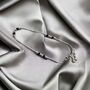Silver Black Beaded Braided Chain Asian Payal Anklet, thumbnail 3 of 3