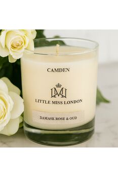 Little Miss Camden Damask Rose And Oud Scented Candle, 2 of 7