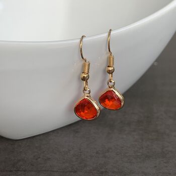 Gold Plated Blue Chalcedony Teardrop Earrings, 5 of 7