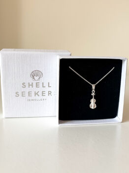 Sterling Silver Violin Pendant Necklace, 7 of 7