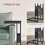 C Shaped Side Table With Fabric Storage And Castors, thumbnail 4 of 10