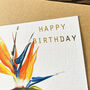 Gold Foiled Bird Of Paradise Birthday Card, thumbnail 3 of 3