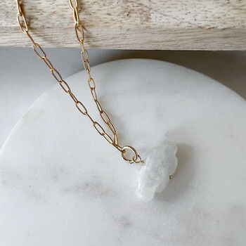 Moonstone Cloud Paperclip Necklace, 8 of 8