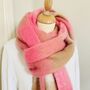 Pink, Cream And Taupe Super Soft Fluffy Winter Scarf With Tassels, thumbnail 2 of 4