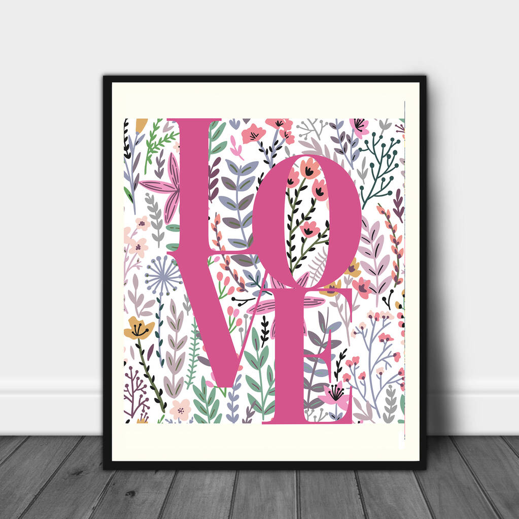 'Love' Liberty Pink Floral Print, 1 of 3