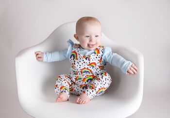 Organic Rainbow Baby And Toddler Dungarees, 5 of 5
