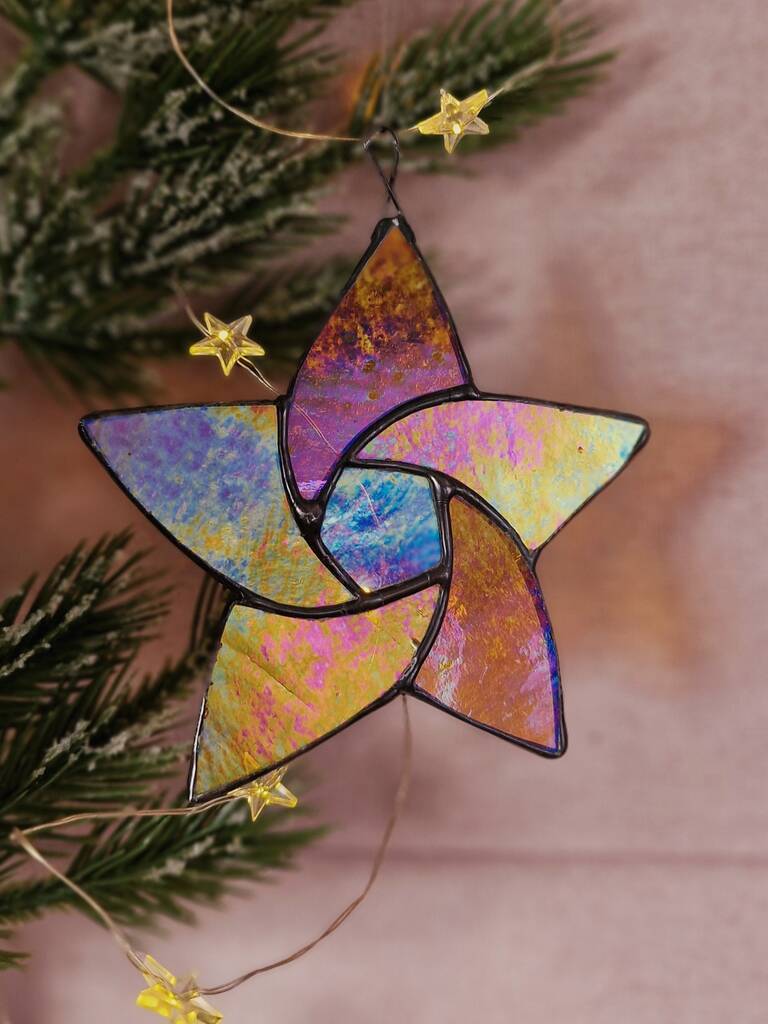 Iridescent Golden Star Ornament, 1 of 5