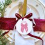 Baby Girl's First Christmas Ceramic Bow Decoration, thumbnail 1 of 3