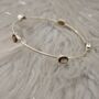 Smoky Quartz Silver Bangle Bracelet, thumbnail 2 of 6