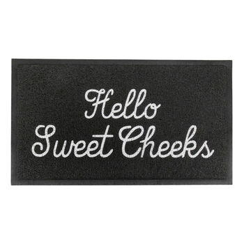 Hello Sweet Cheeks Black Recycled Outdoor Doormat, 2 of 2
