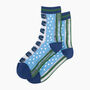 Sheer Pop Socks Ankle Highs Polka Dot Bows Blue Green, thumbnail 3 of 3
