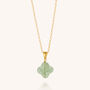Green Aventurine Gemstone Clover Necklace, thumbnail 4 of 6