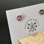 Pink Sparkly Fused Glass Sterling Silver Stud Earrings, thumbnail 3 of 10
