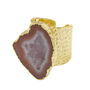 Caramel ‘Mega’ Semi Precious Stone Gold Plated Ring, thumbnail 1 of 3