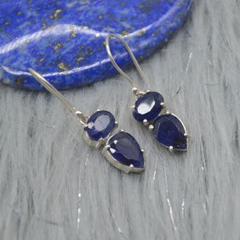 Sapphire Earrings: Gold Or Silver, Minimalist Jewelry, 8 of 11