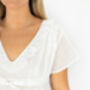 Women's White Cotton Short Sleeve Polka Dot Nightdress, thumbnail 2 of 4