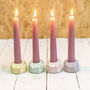 Pastel And Silver Leaf Jesmonite Candle Holders, thumbnail 1 of 4