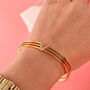 Gold Plated Crystal V Line Harmony Bangle Bracelet, thumbnail 2 of 11